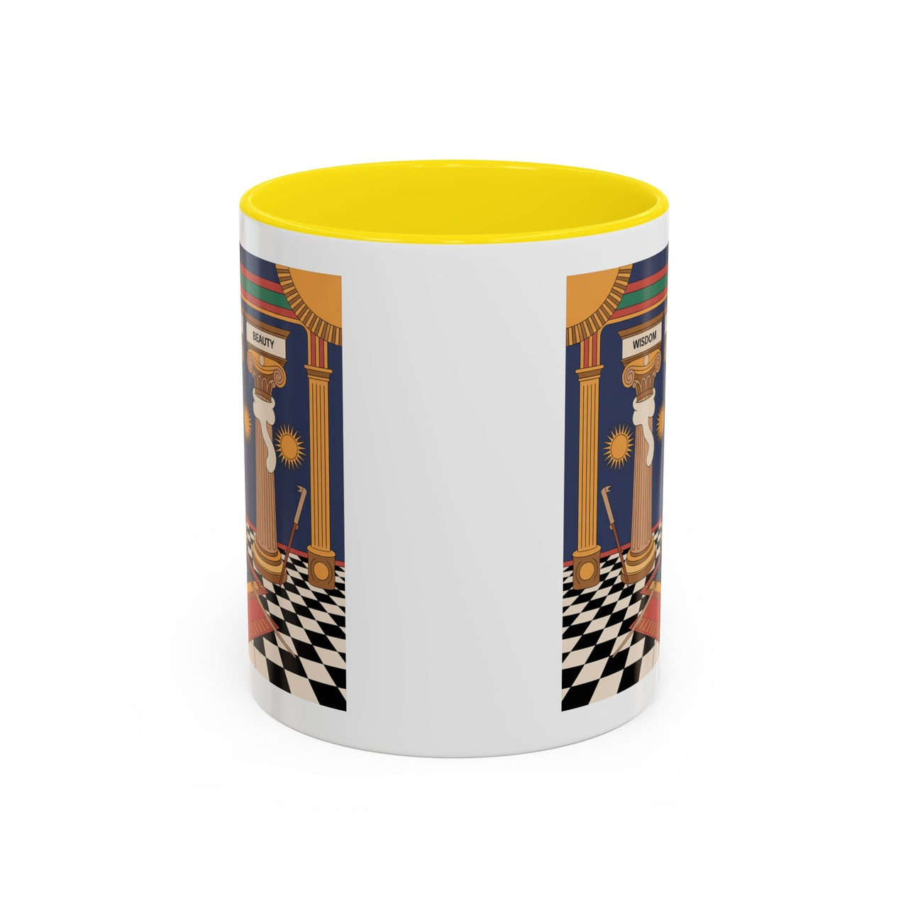 Premium Ready to Go Freemason Design | Fellowcraft | Wisdom Strength Beauty - Masonic Mugs