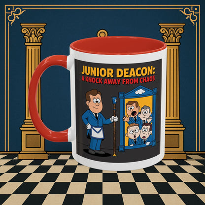 Premium Ready to Go Freemason Design | Junior Deacon: A Fraternal Threshold of Order, Visual Satire in Institutional Hierarchy | Junior Deacon - Masonic Mugs
