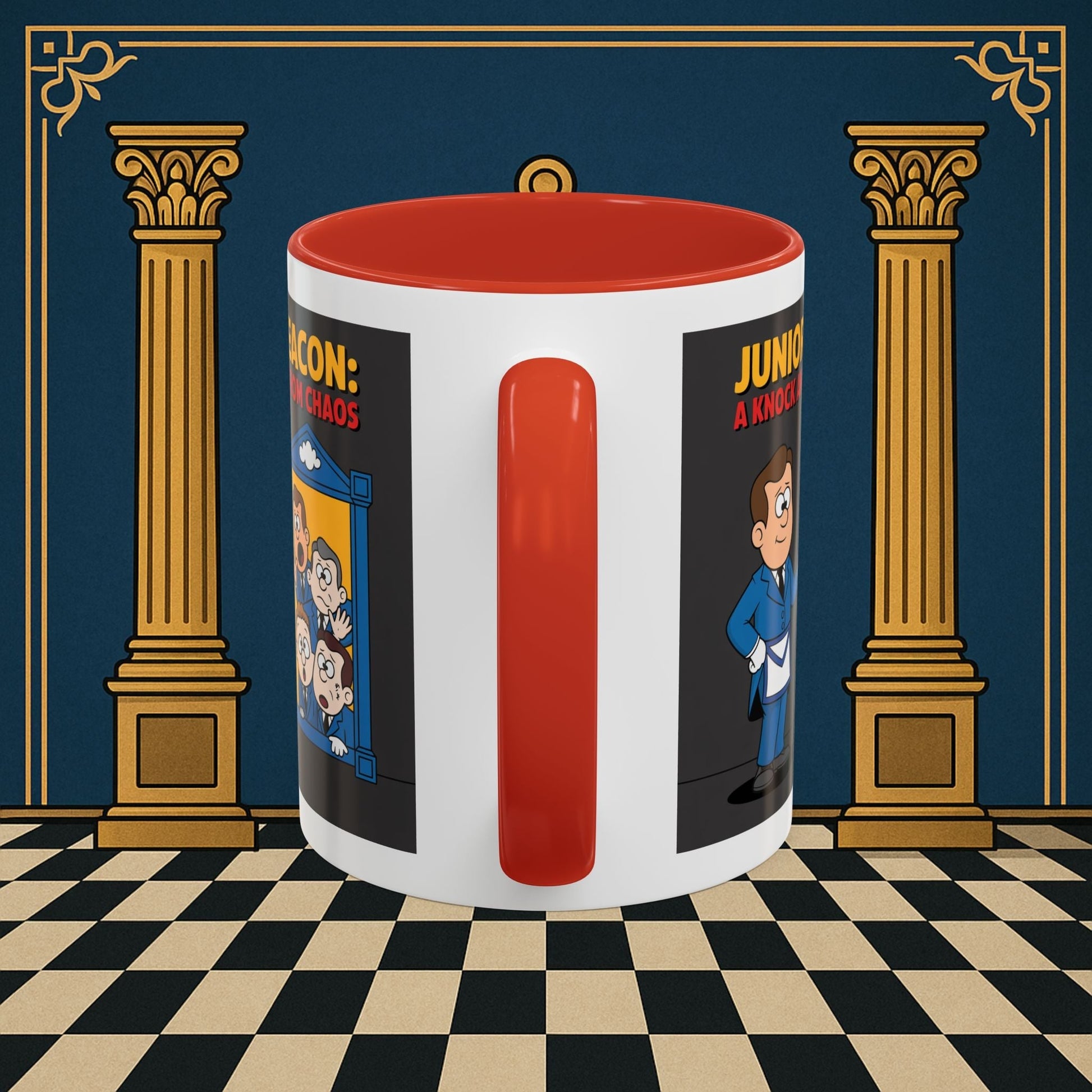 Premium Ready to Go Freemason Design | Junior Deacon: A Fraternal Threshold of Order, Visual Satire in Institutional Hierarchy | Junior Deacon - Masonic Mugs