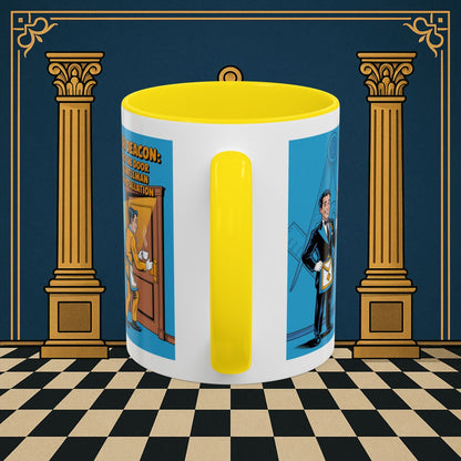 Premium Ready to Go Freemason Design | Masonic Manners: Vintage Cartoon Guide to Junior Deacon Etiquette, Junior Deacon - Masonic Mugs