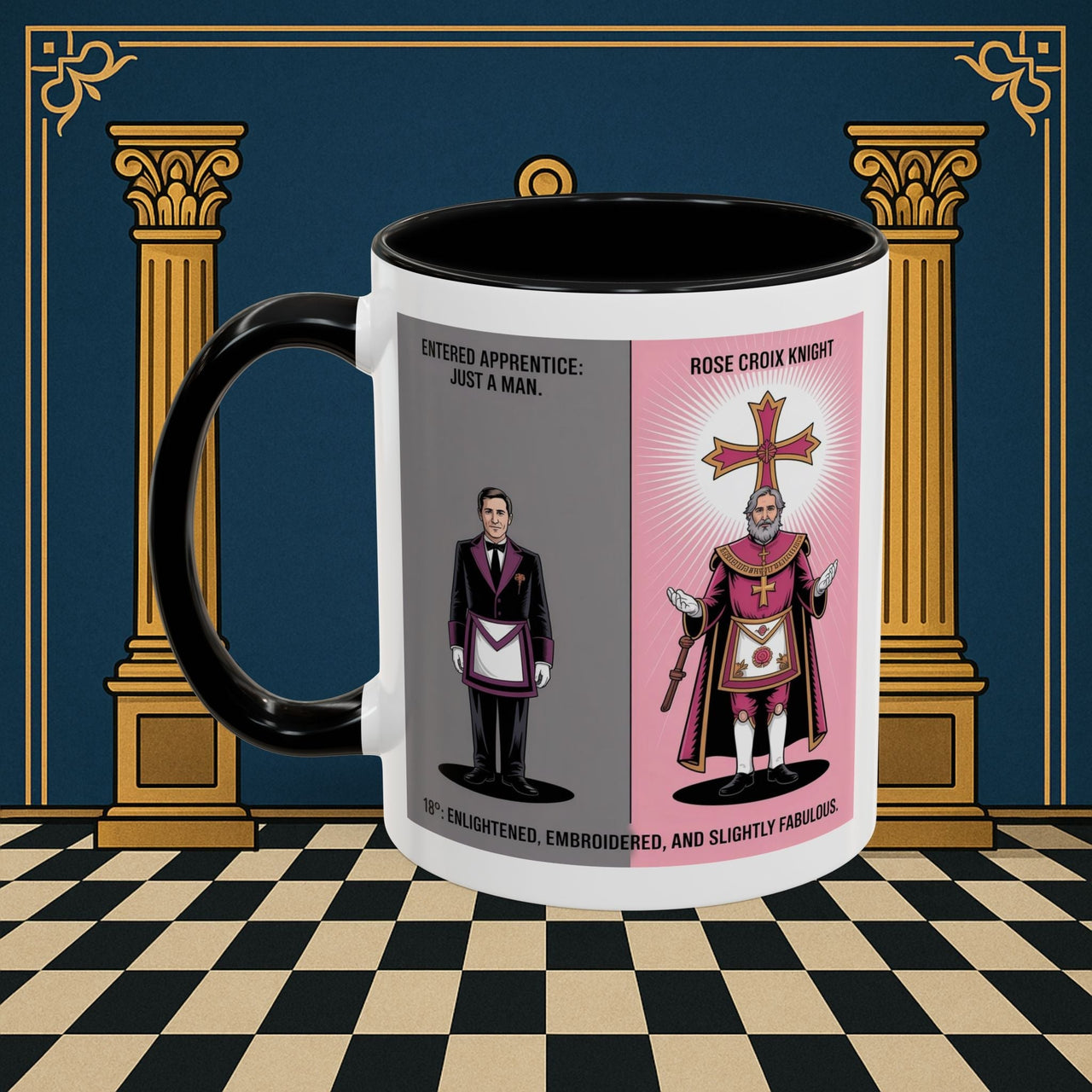 Premium Ready to Go Freemason Design | Masonic Metamorphosis | Rose Croix - Masonic Mugs