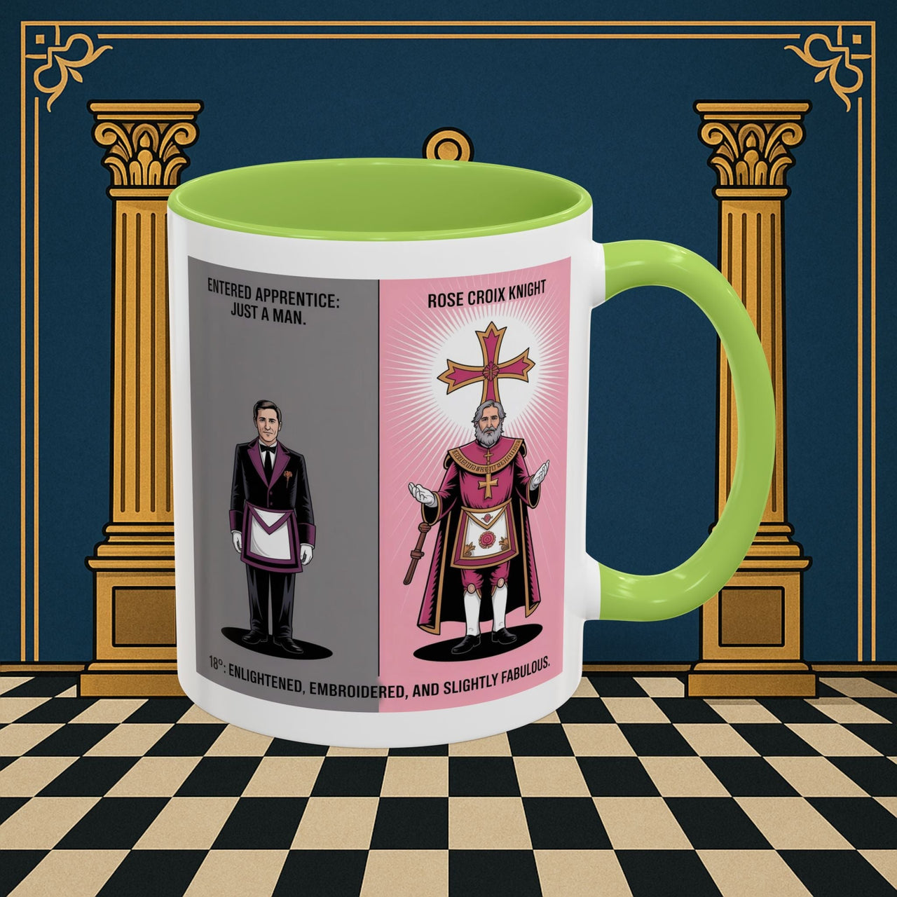 Premium Ready to Go Freemason Design | Masonic Metamorphosis | Rose Croix - Masonic Mugs