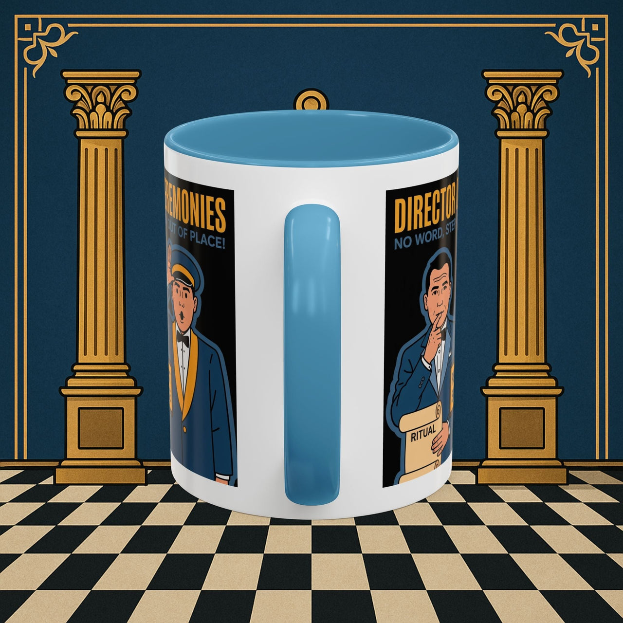 Premium Ready to Go Freemason Design Ready to Go | Accent Coloured 11oz Mug | Ceremonial Protocol | Director of Ceremonies - Masonic Mugs