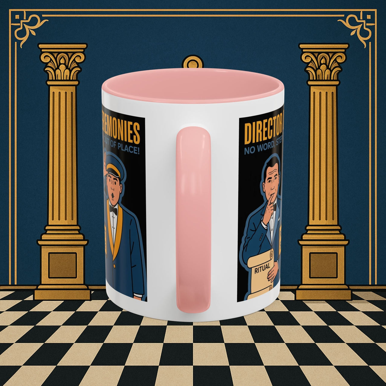 Premium Ready to Go Freemason Design Ready to Go | Accent Coloured 11oz Mug | Ceremonial Protocol | Director of Ceremonies - Masonic Mugs