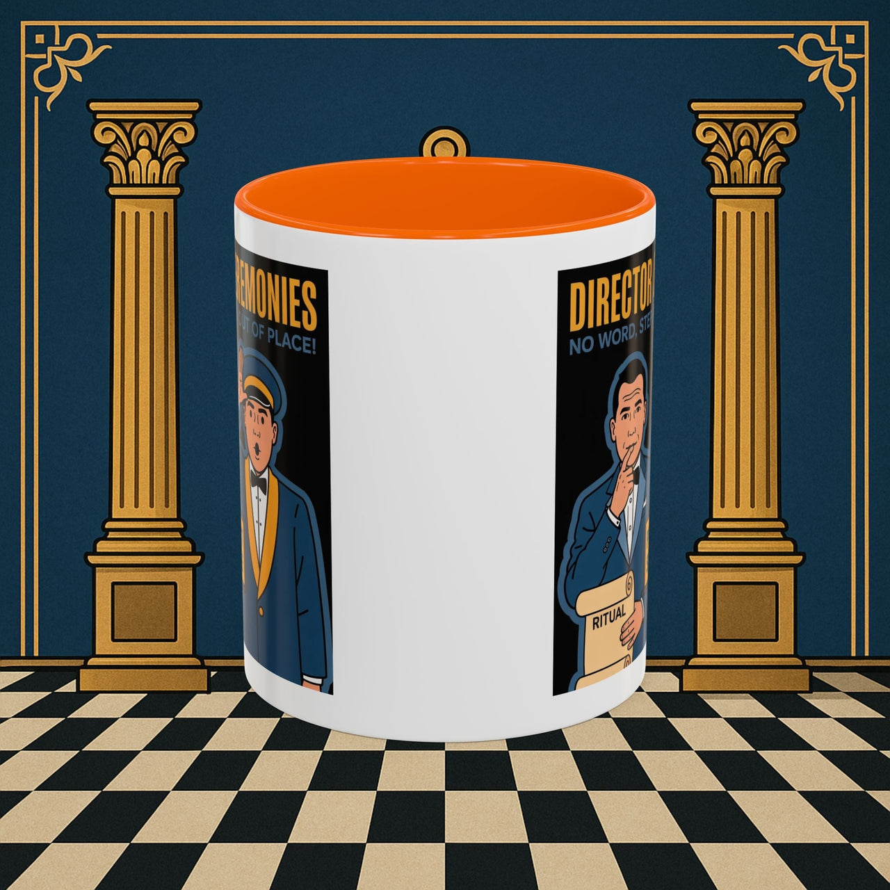 Premium Ready to Go Freemason Design Ready to Go | Accent Coloured 11oz Mug | Ceremonial Protocol | Director of Ceremonies - Masonic Mugs