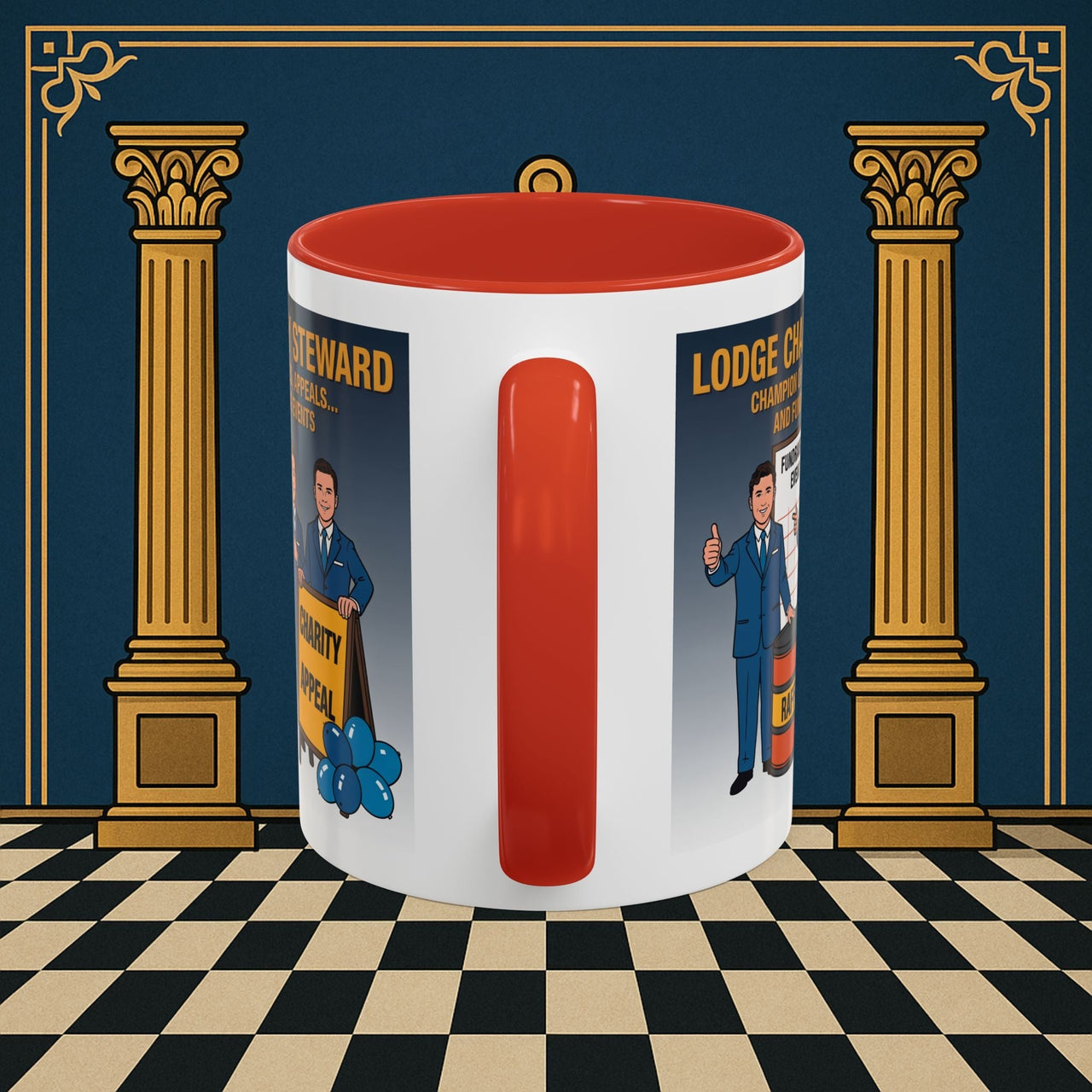 Premium Ready to Go Freemason Design Ready to Go | Accent Coloured 11oz Mug | Charity Champions | Charity Steward - Masonic Mugs