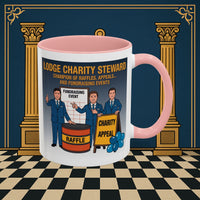 Premium Ready to Go Freemason Design Ready to Go | Accent Coloured 11oz Mug | Charity Champions | Charity Steward - Masonic Mugs