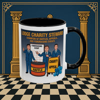 Premium Ready to Go Freemason Design Ready to Go | Accent Coloured 11oz Mug | Charity Champions | Charity Steward - Masonic Mugs