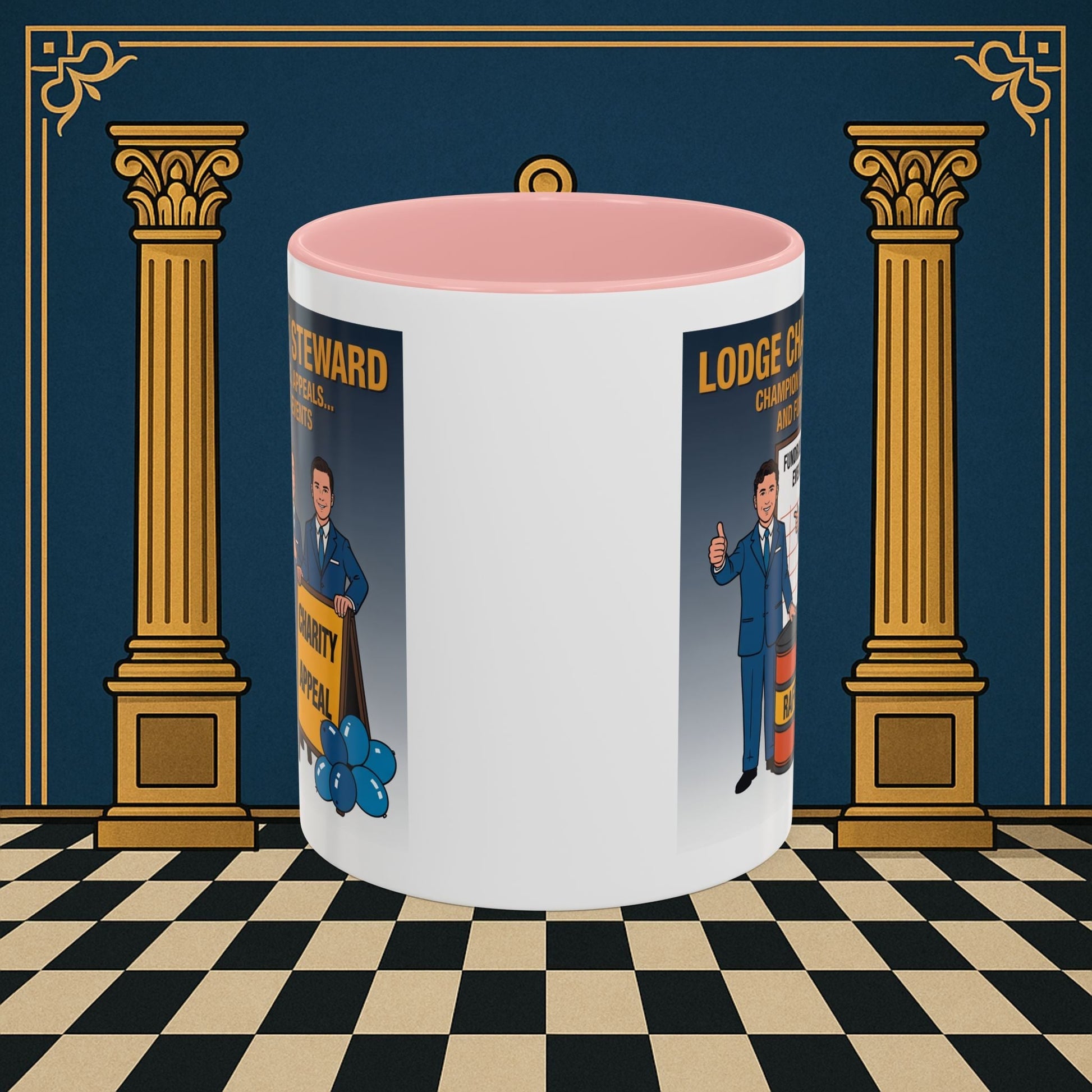 Premium Ready to Go Freemason Design Ready to Go | Accent Coloured 11oz Mug | Charity Champions | Charity Steward - Masonic Mugs