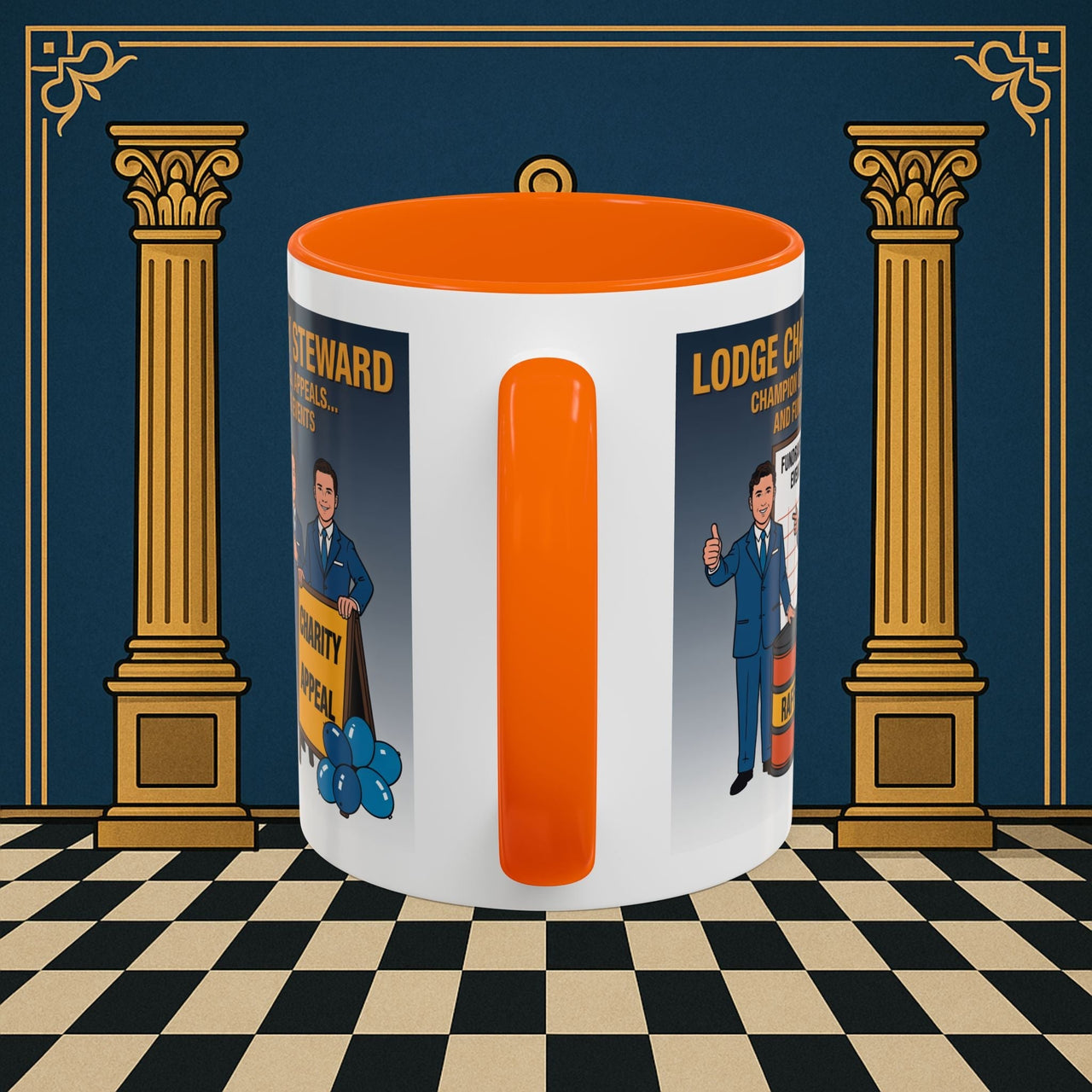 Premium Ready to Go Freemason Design Ready to Go | Accent Coloured 11oz Mug | Charity Champions | Charity Steward - Masonic Mugs
