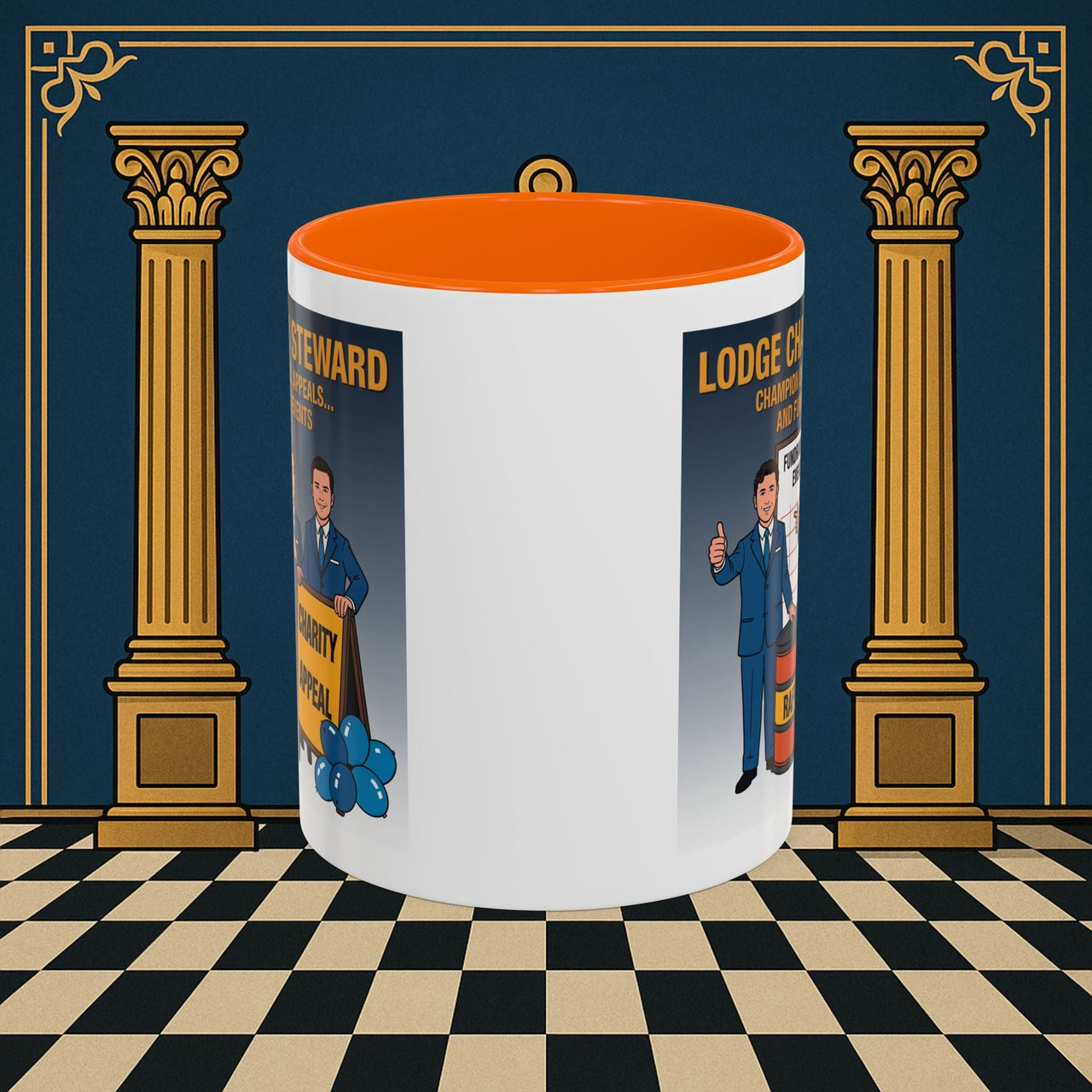 Premium Ready to Go Freemason Design Ready to Go | Accent Coloured 11oz Mug | Charity Champions | Charity Steward - Masonic Mugs