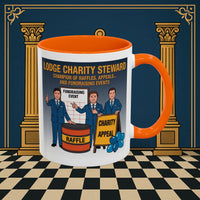 Premium Ready to Go Freemason Design Ready to Go | Accent Coloured 11oz Mug | Charity Champions | Charity Steward - Masonic Mugs