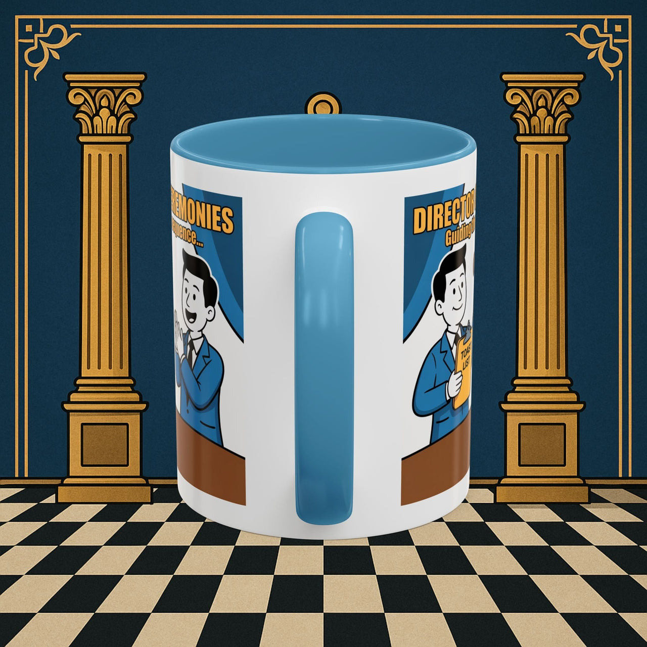 Premium Ready to Go Freemason Design Ready to Go | Accent Coloured 11oz Mug | Toasting Protocol | Director of Ceremonies - Masonic Mugs