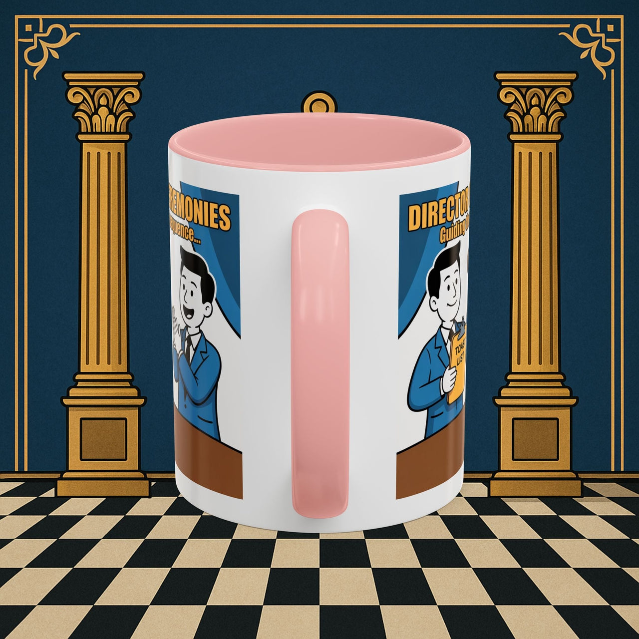 Premium Ready to Go Freemason Design Ready to Go | Accent Coloured 11oz Mug | Toasting Protocol | Director of Ceremonies - Masonic Mugs