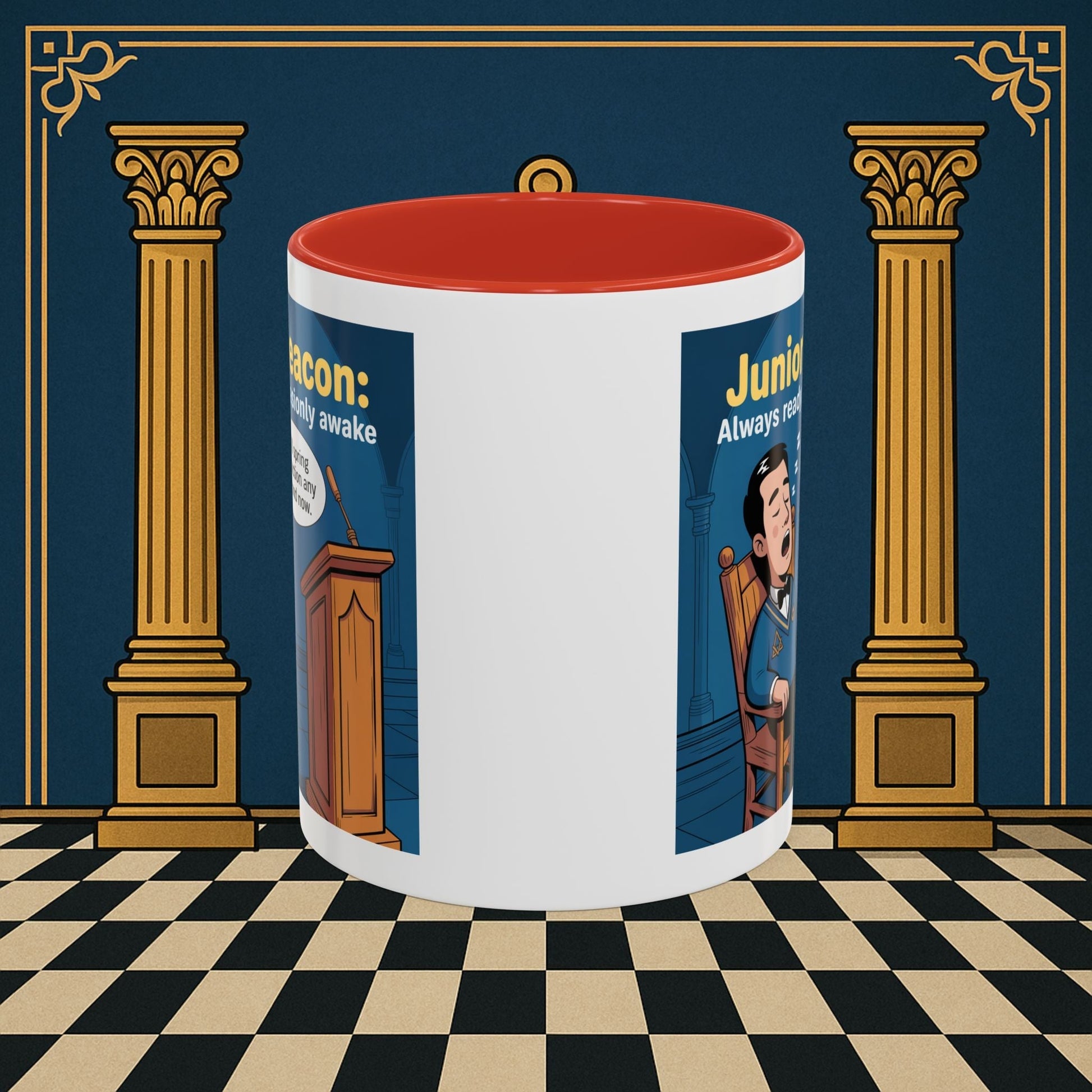 Premium Ready to Go Freemason Design | Sleepy Sentinel of the Lodge: Junior Deacon - Masonic Mugs