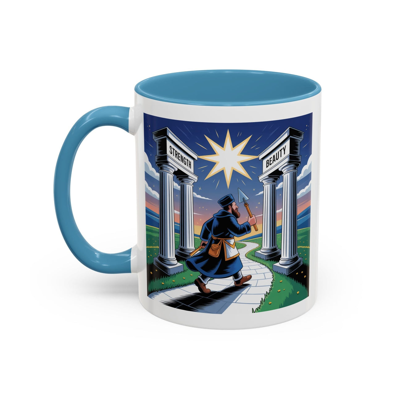 Premium Ready to Go Freemason Design | The Third Degree | Master Mason | Strength and Beauty - Masonic Mugs