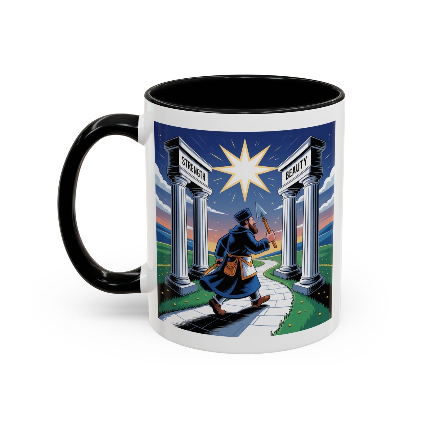 Premium Ready to Go Freemason Design | The Third Degree | Master Mason | Strength and Beauty - Masonic Mugs