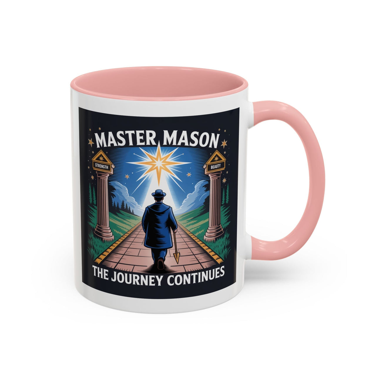 Premium Ready to Go Freemason Design | The Third Degree | Master Mason | The Journey Continues - Masonic Mugs