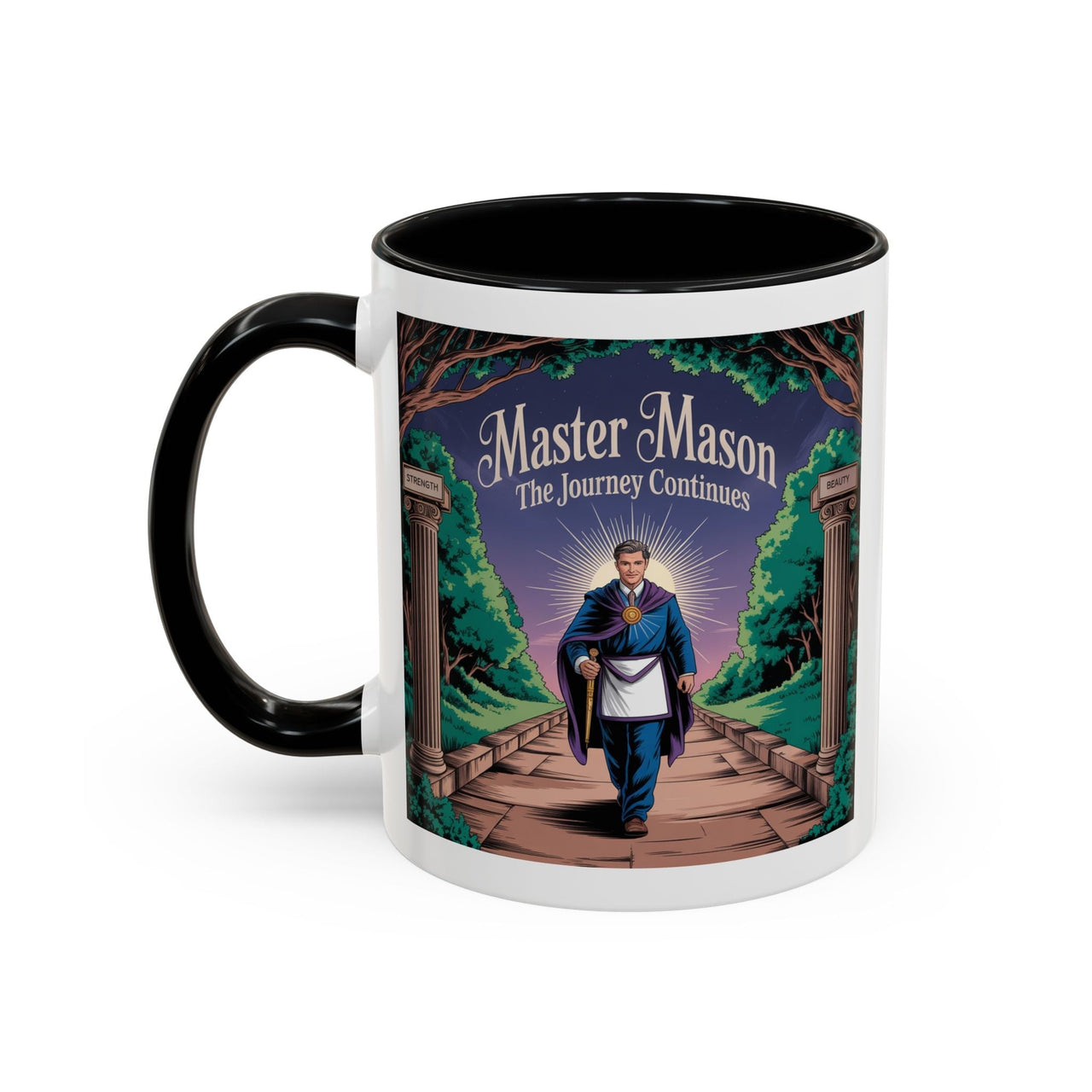 Premium Ready to Go Freemason Design | The Third Degree | Master Mason | The Journey Continues - Masonic Mugs