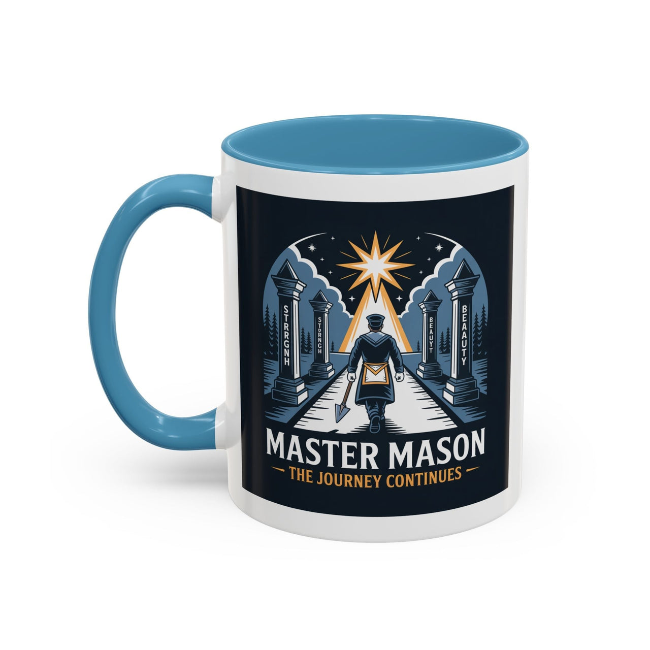 Premium Ready to Go Freemason Design | The Third Degree | Master Mason | The Journey Continues - Masonic Mugs
