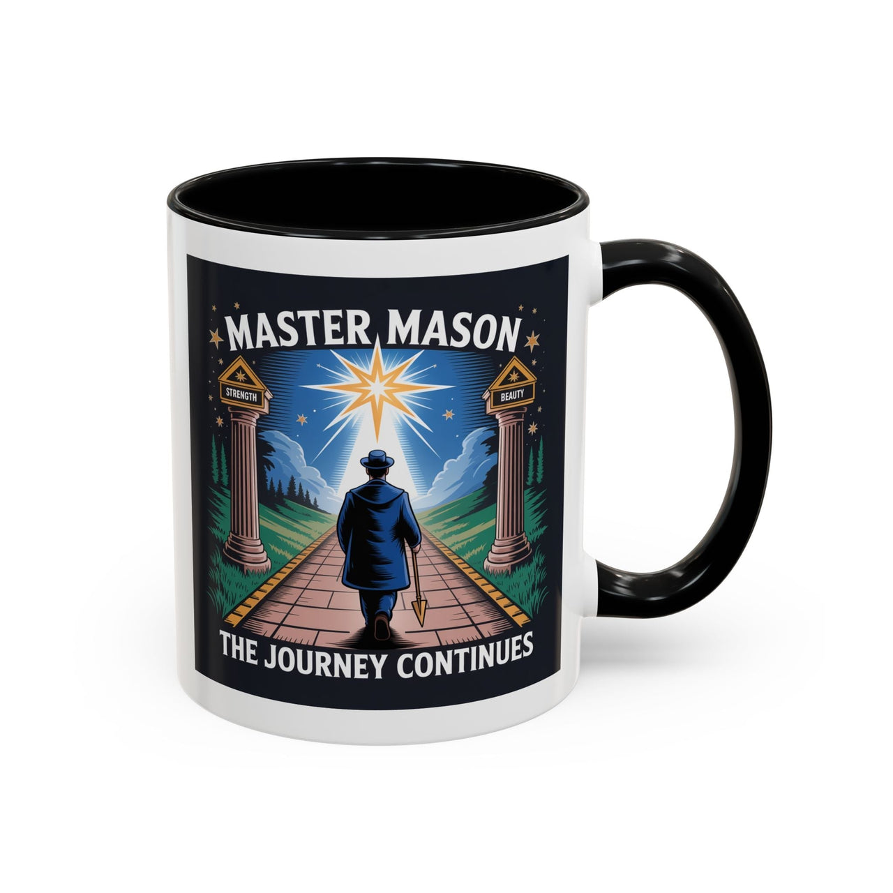 Premium Ready to Go Freemason Design | The Third Degree | Master Mason | The Journey Continues - Masonic Mugs