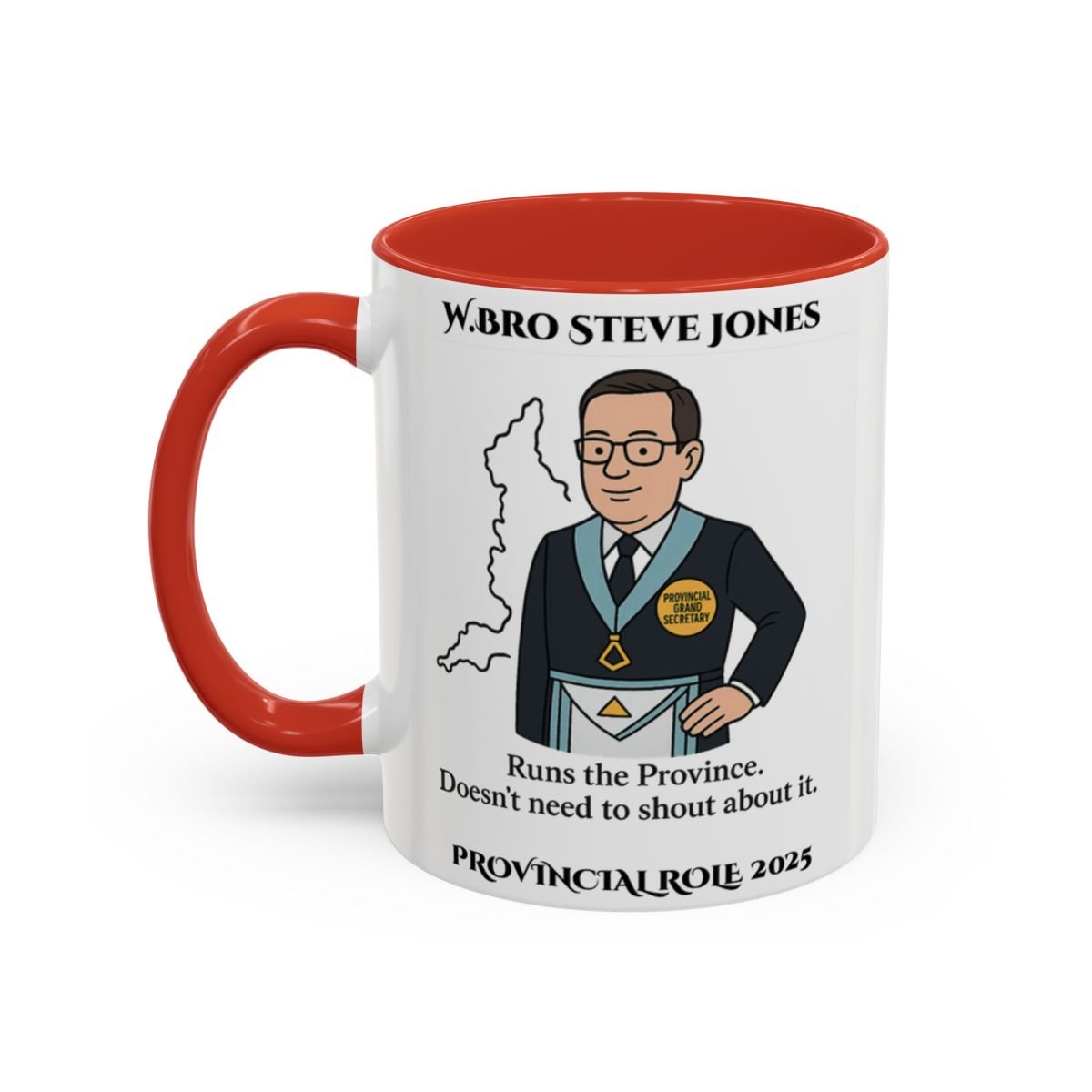 Provincial Grand Secretary Design Personalised Mug - Runs the province - Masonic Mugs
