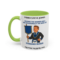 Provincial Standard Bearer Design Personalised Mug - Holding the Banner High - Masonic Mugs
