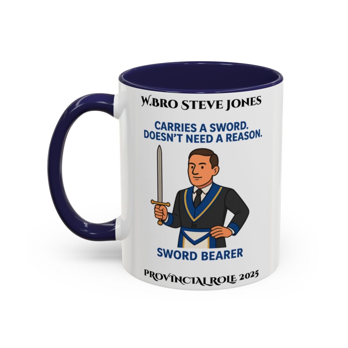 Provincial Sword Bearer Design Personalised Mug - Carries a Sword - Masonic Mugs