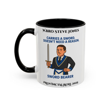 Provincial Sword Bearer Design Personalised Mug - Carries a Sword - Masonic Mugs