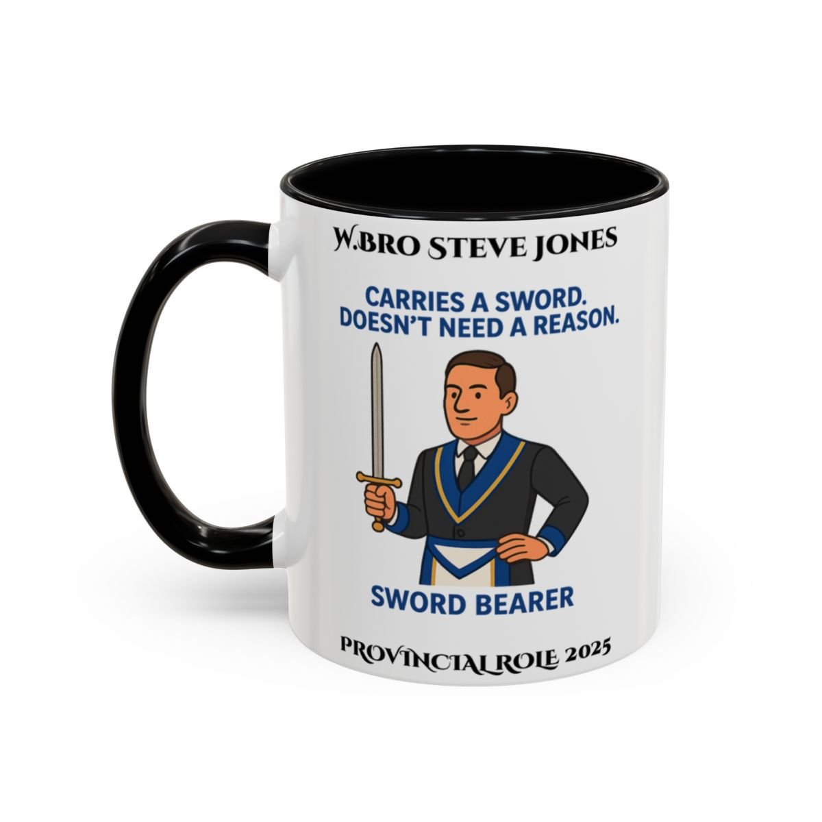 Provincial Sword Bearer Design Personalised Mug - Carries a Sword - Masonic Mugs