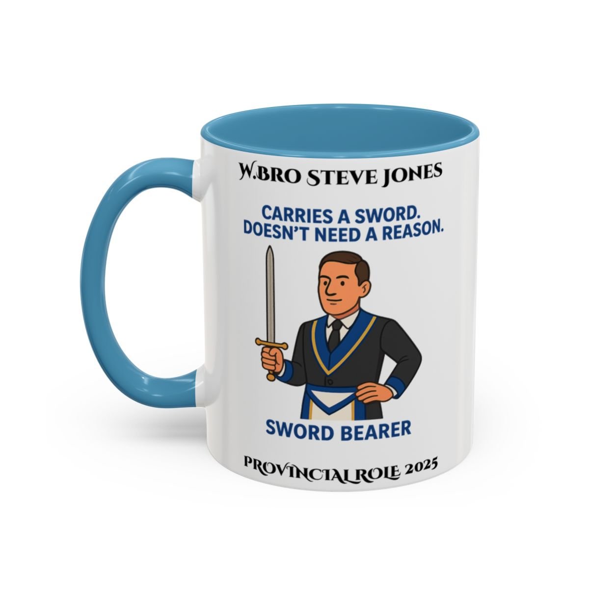 Provincial Sword Bearer Design Personalised Mug - Carries a Sword - Masonic Mugs