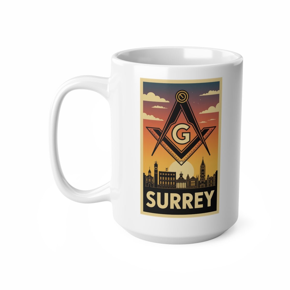 Surrey Mason Custom Masonic Coffee Mug - Freemason Gift - Masonic Mugs