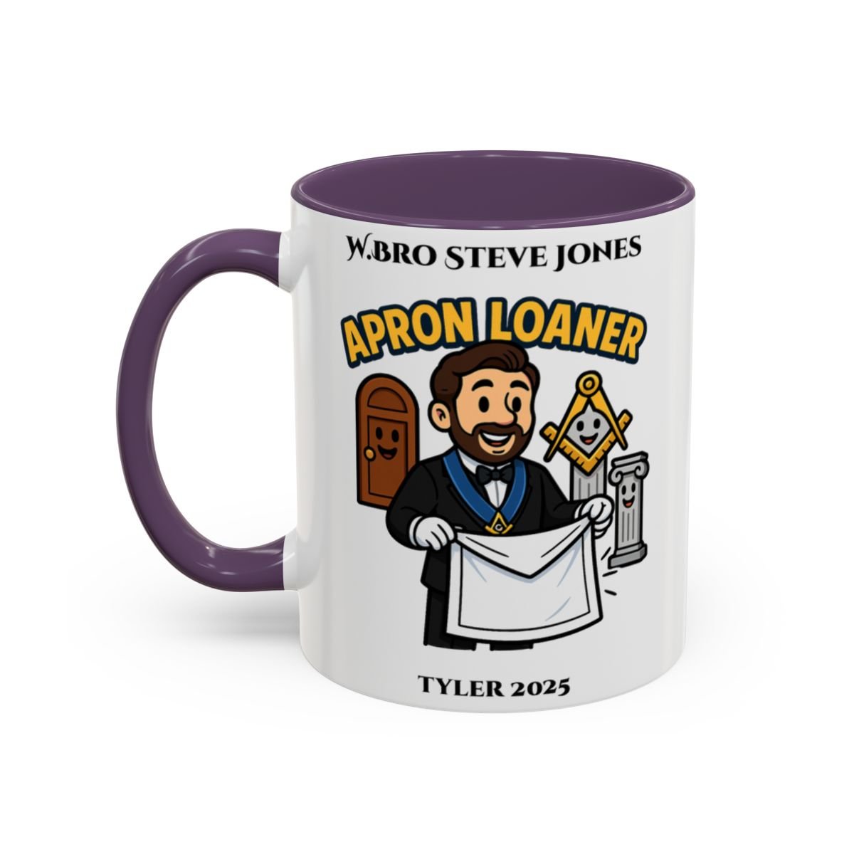 Tyler Design - Freemason Personalised Mug - Apron Loaner - Masonic Mugs
