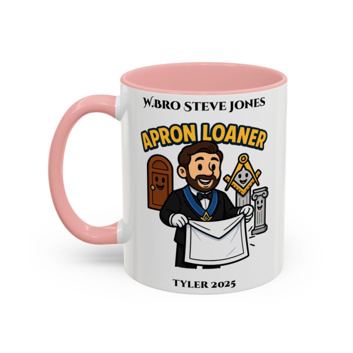 Tyler Design - Freemason Personalised Mug - Apron Loaner - Masonic Mugs