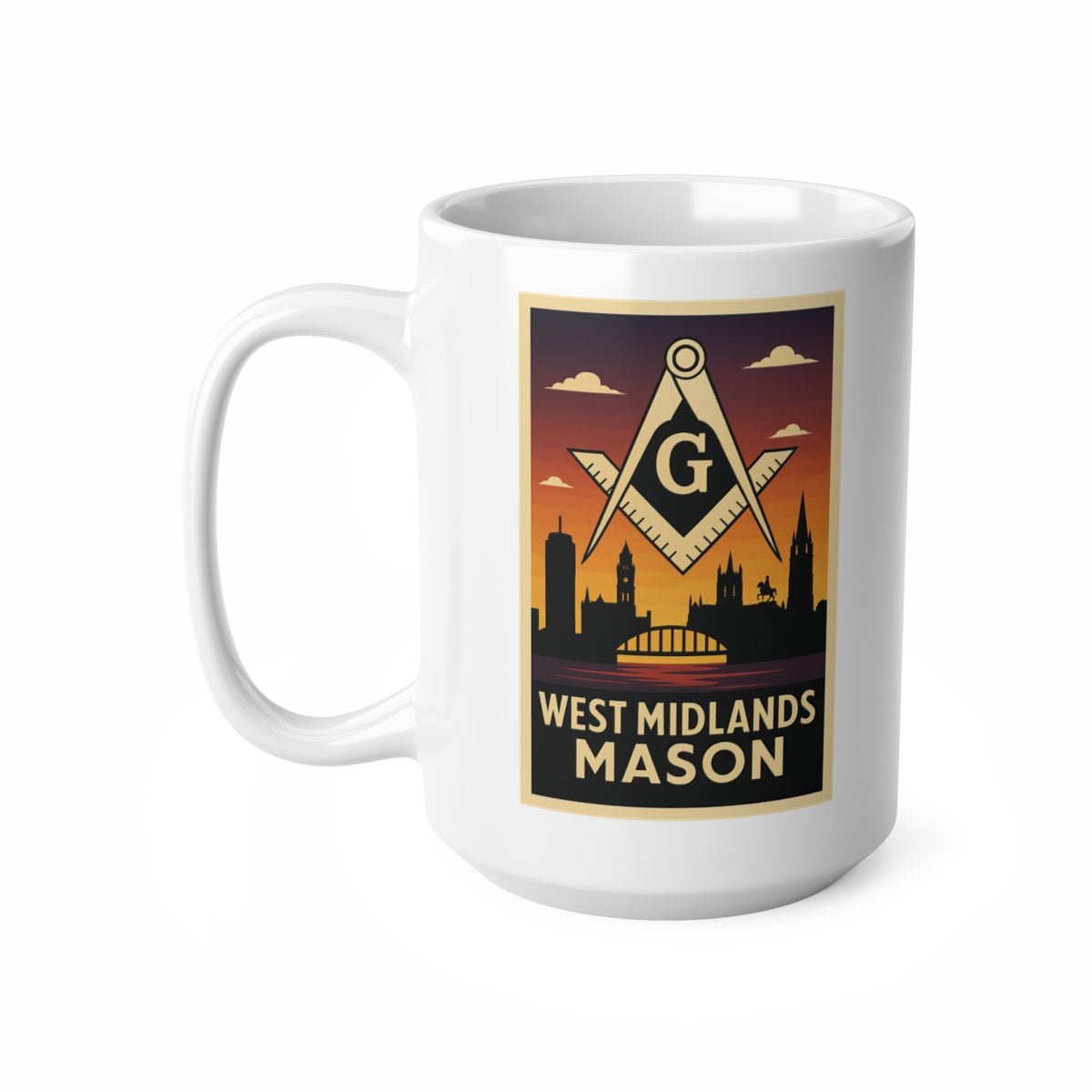 West Midlands Mason Custom Masonic Coffee Mug - Freemason Gift - Masonic Mugs