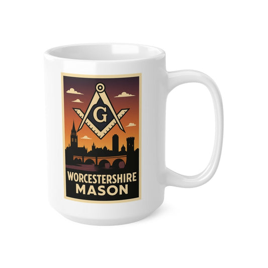 Worchestershire Mason Custom Masonic Coffee Mug - Freemason Gift - Masonic Mugs